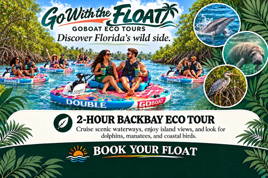 GoBoat backbay eco tour beside Florida mangroves